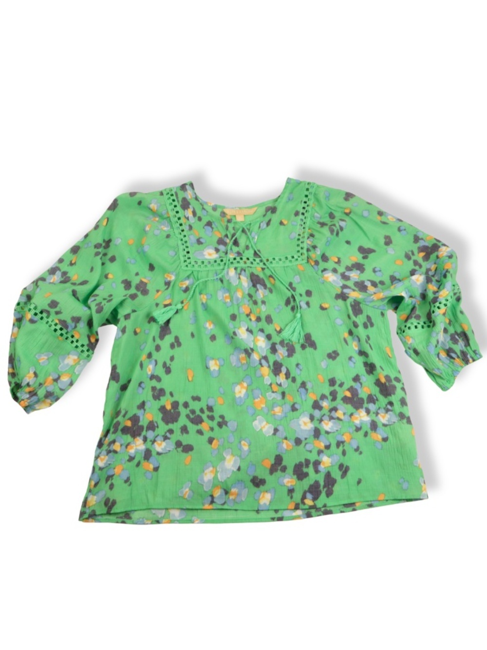 Hope & Harlow Green Floral Blouse XL Boho Lightweight Top